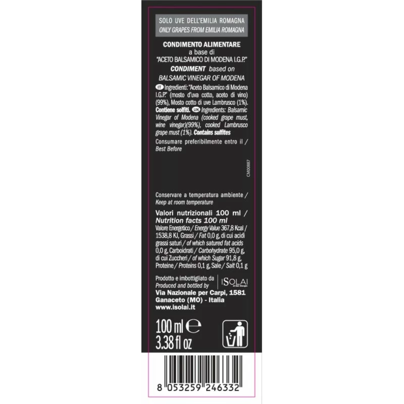 I SolaiCondiment Antico Allambrusco 100ml 2 I SolaiCondiment Antico Allambrusco 100ml - Image 2