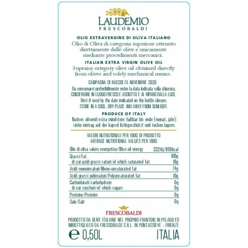 FrescobaldiExtra Virgin Olive Oil Laudemio 500ml 2 FrescobaldiExtra Virgin Olive Oil Laudemio 500ml - Image 2