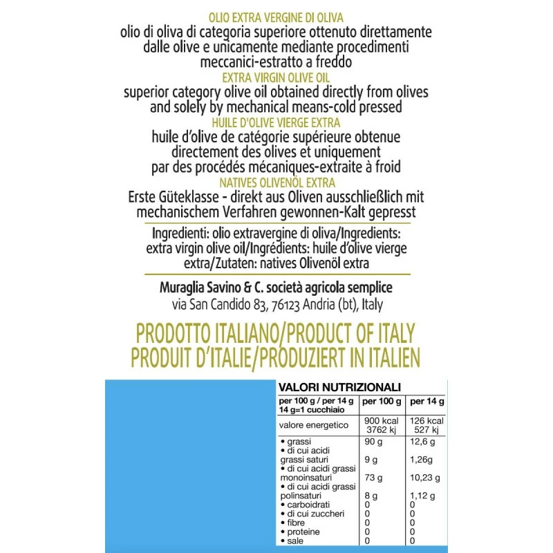 MuragliaExtra Virgin Olive Oil Pitted 500ml 2 MuragliaExtra Virgin Olive Oil Pitted 500ml - Image 2