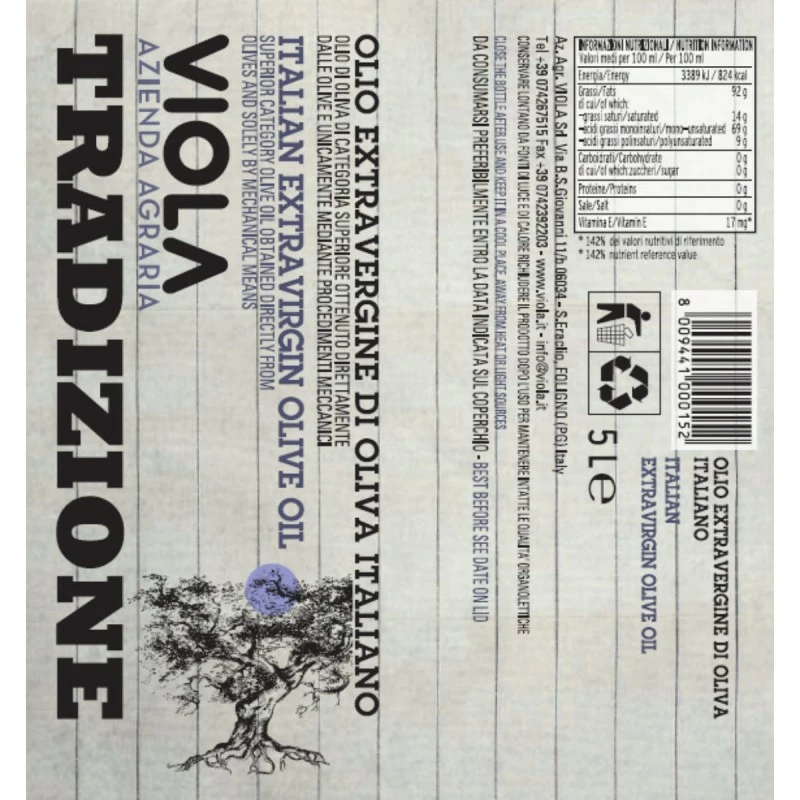 ViolaExtra Virgin Olive Oil Tradizione Can 5l 2 ViolaExtra Virgin Olive Oil Tradizione Can 5l - Image 2